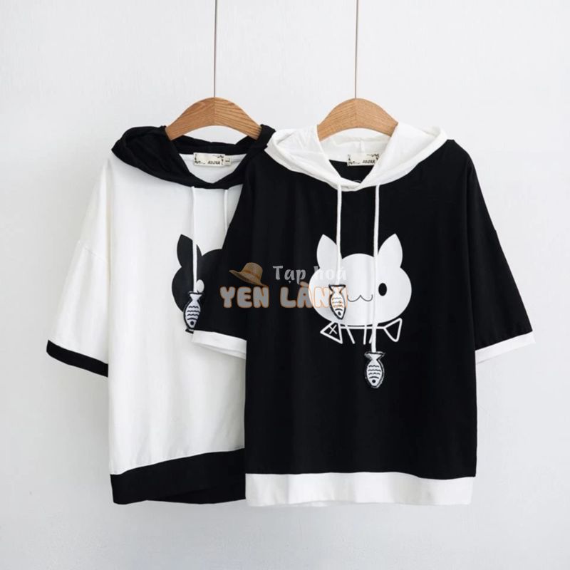 Áo hoodie tay ngắn dáng rộng hàng thiết kế,chất Cotton cực mát  M3