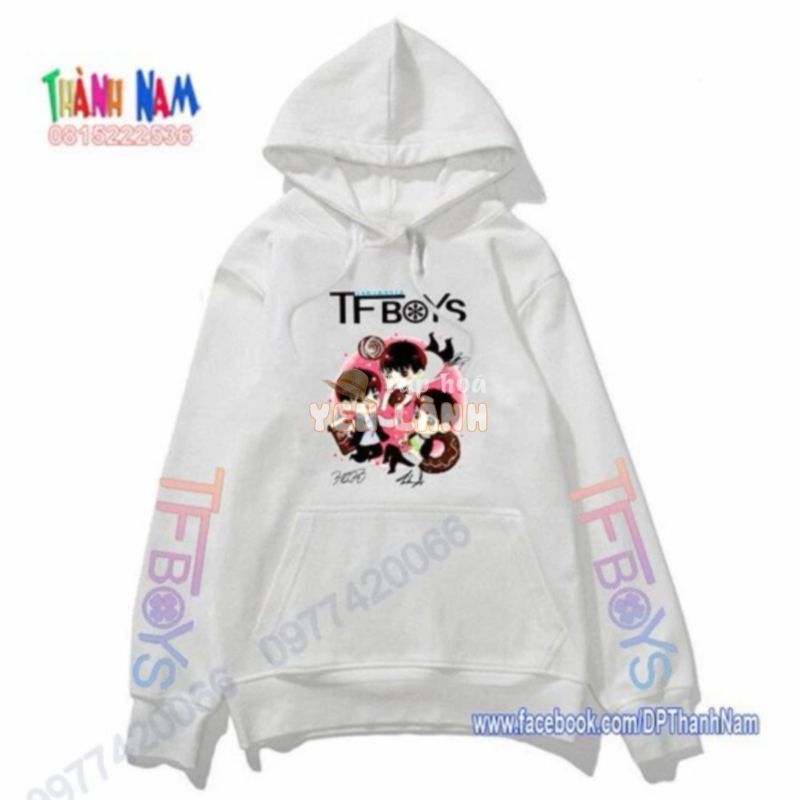 áo hoodie TFBOYS, áo nỉ mũ TFBOYS, in theo yêu cầu