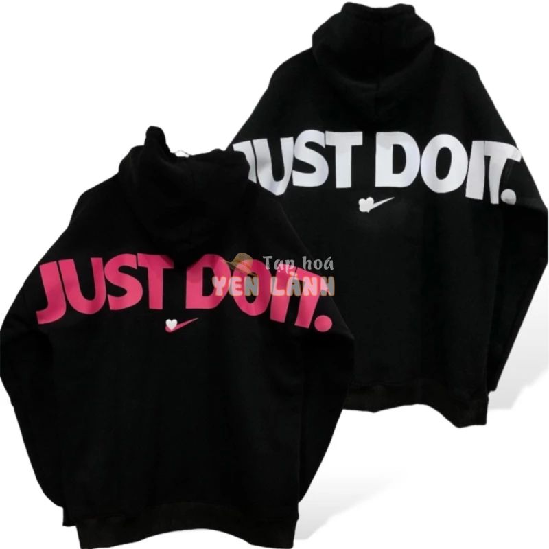 Áo Hoodie Just Do It From Rộng Cao Cấp, Áo Nỉ Bông Unisex Nam nữ Chất Dày Hàn Quốc Xuất Xịn