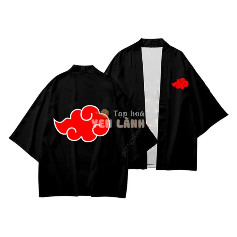 Áo tổ chức Akatsuki, áo khoác kimono Akatsuki anime Naruto phong cách Nhật