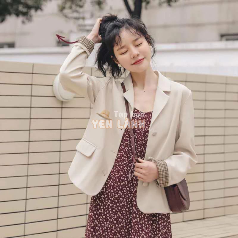 Áo khoác blazer phong cách Hàn Quốc trẻ trung hợp thời trang mặc hàng ngày cho nữ