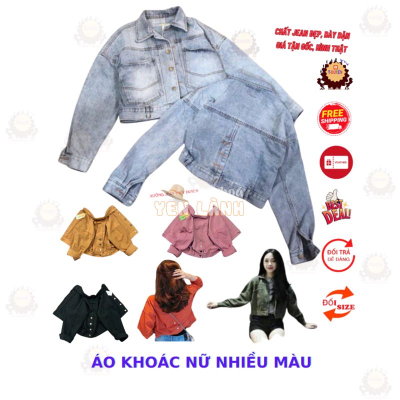 áo khoác jean nữ mẫu mới cực đẹp cúc sau b4954