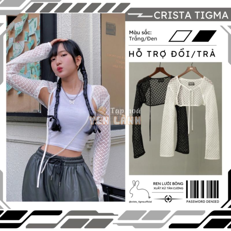 Áo khoác ren lưới nữ ngắn Bolero Chessie – by Crista Tigma