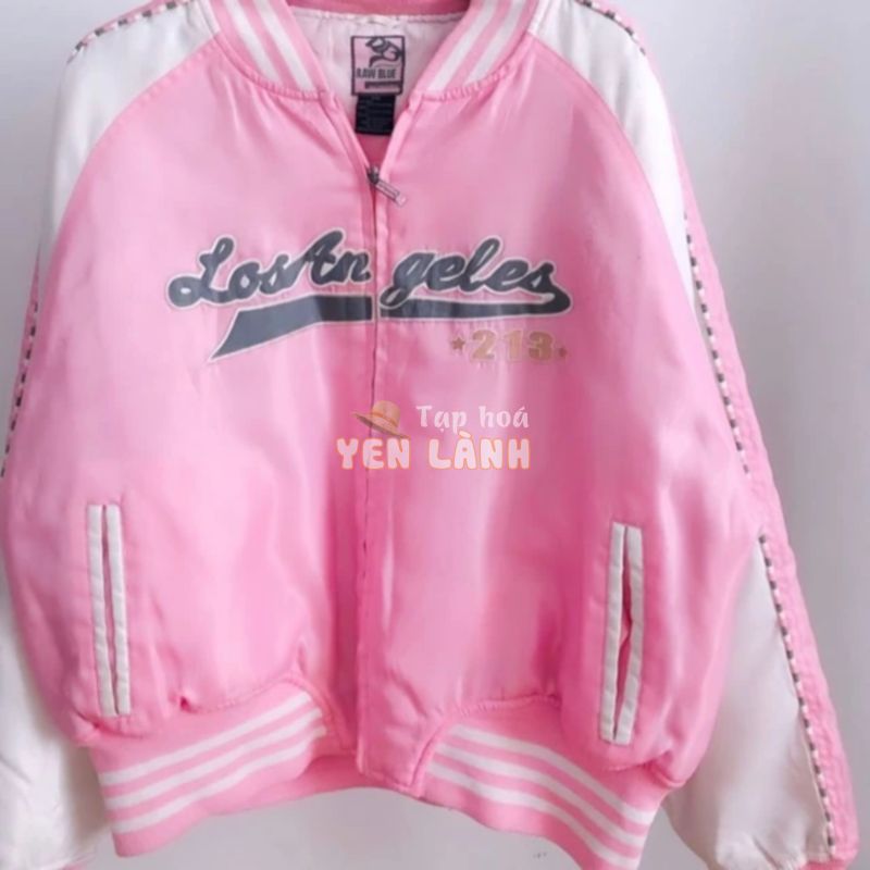 Áo bomber 2hand secondhand hồng rẻ( tặng sticker)