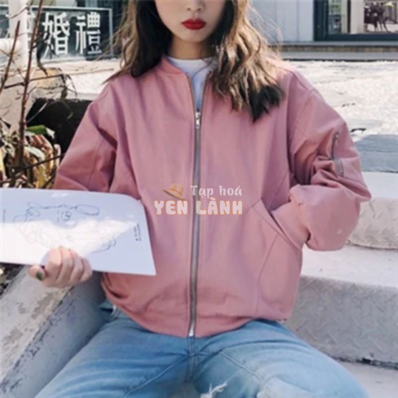 (ORDER) Áo khoác bomber nữ màu hồng