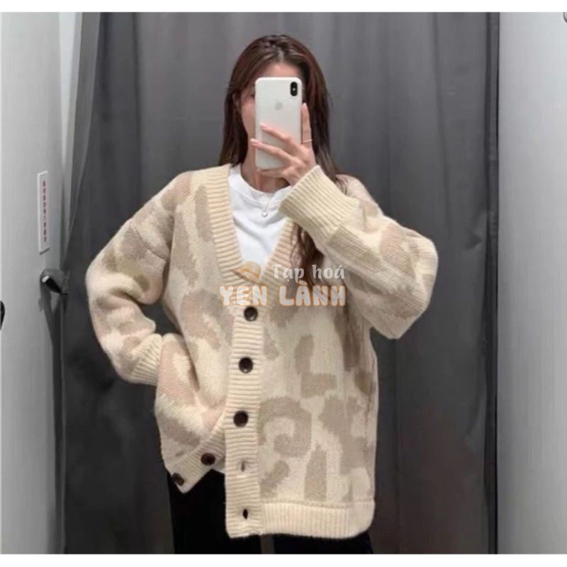 Áo Khoác Cardigan Báo Đốm (Hàng Sẵn)