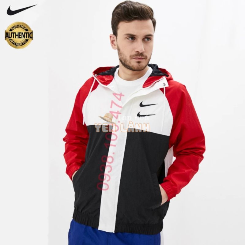 Áo khoác nam Nike chính hãng 2 lớp có mũ trùm đầu bên trong lót lưới cách nhiệt