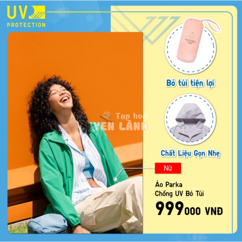 Áo khoác chống nắng nữ Uniqlo vải dù Women Pocketable UV Cut Parka Chính Hãng