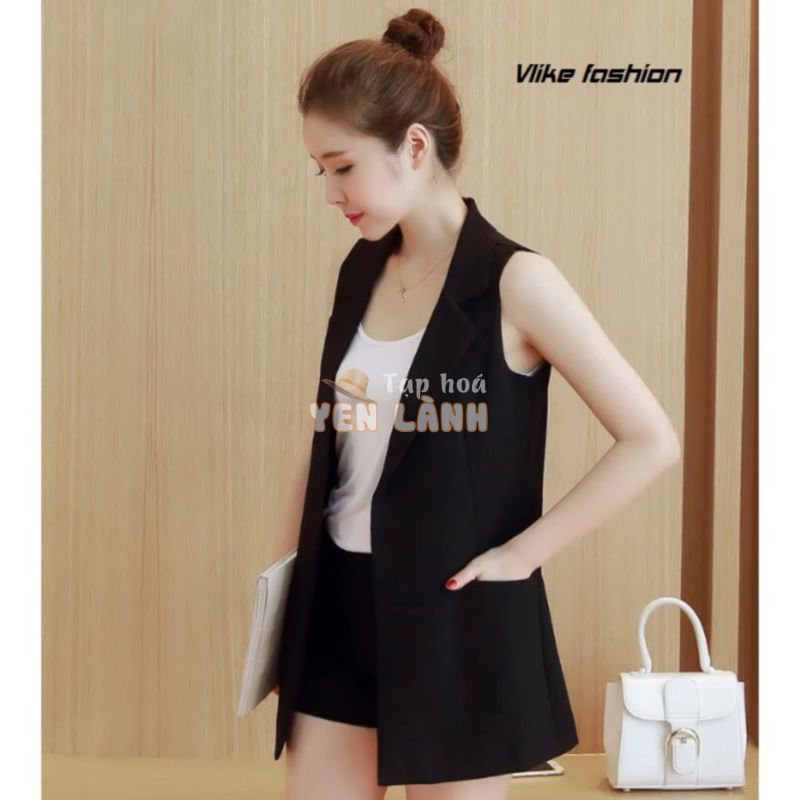 Áo khoác Blazer nữ không tay dáng dài