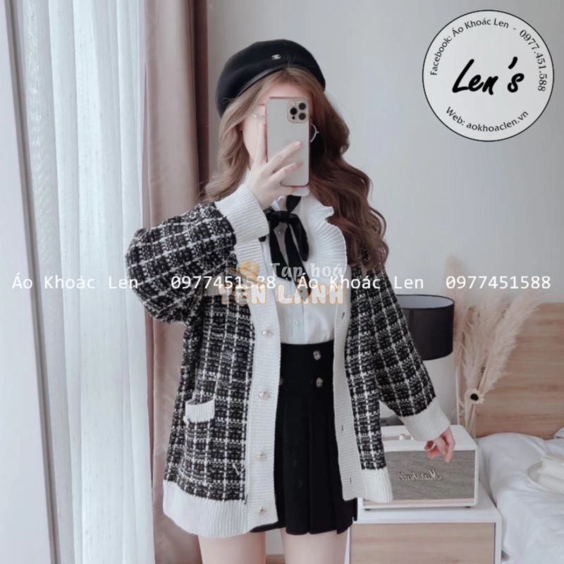 Áo Khoác Len Cardigan Nữ Cao Cấp Len Dạ Phong Cách Hàn Quốc