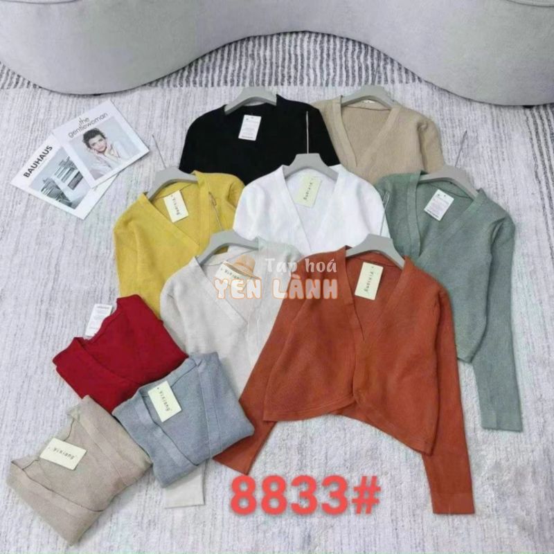 Áo Khoác Len Cardigan Dáng Croptop Len Mịn Dày Vừa