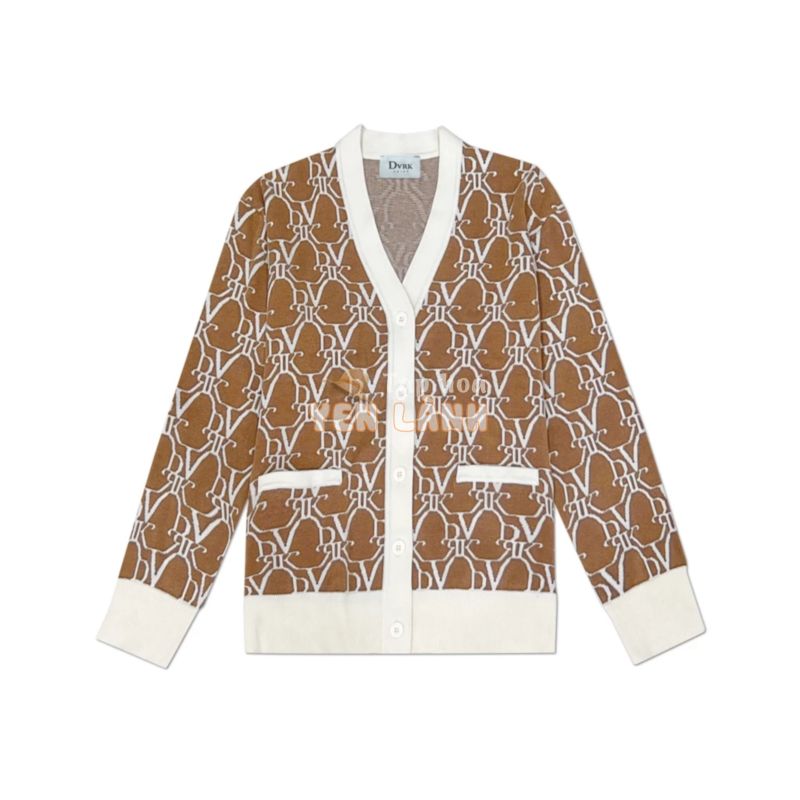 DVRK – Áo Khoác Cardigan Privé Họa Tiết Monogram Màu Cashew-DVRK-22SS