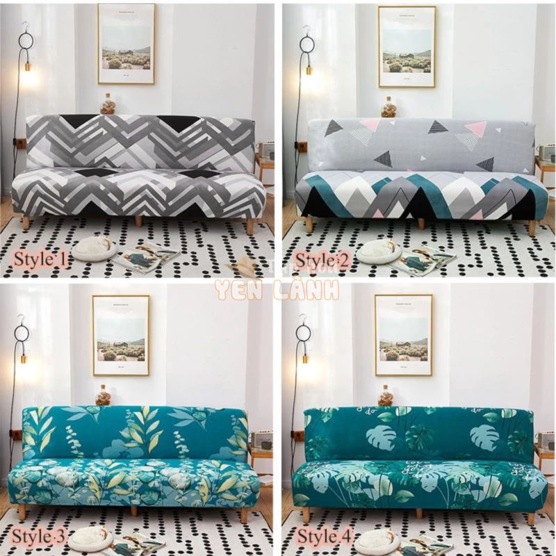 Bọc ghế sofa không tay co giãn phong cách hiện đại