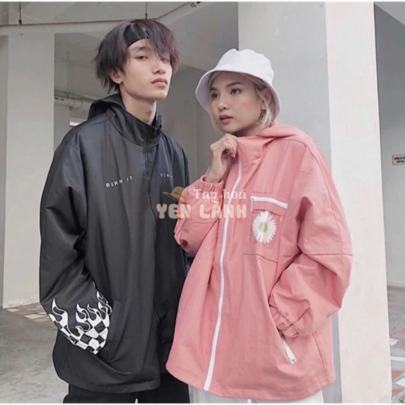 Áo khoác hồng pastel unisex