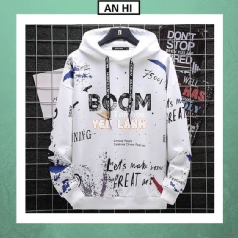 Hoodie nam   Áo khoác nam chống nắng Trắng BOOM năng động, cá tính, thoáng mát.