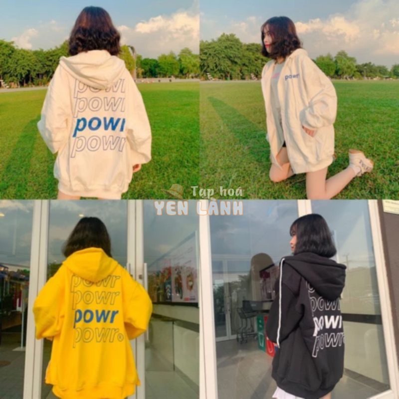 ÁO KHOÁC HOODIE POWF FORM RỘNG