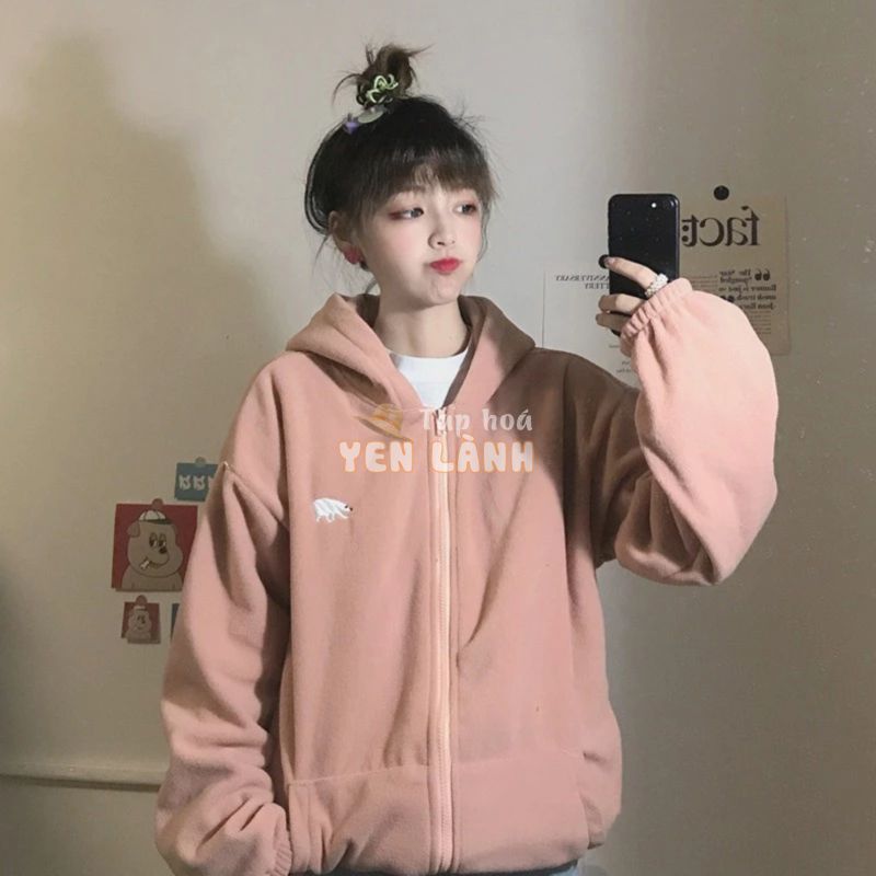 [ORDER] (ORDER) Áo khoác nỉ Hoodie bông nữ ấm áp Hàn Quốc – Có ảnh thật