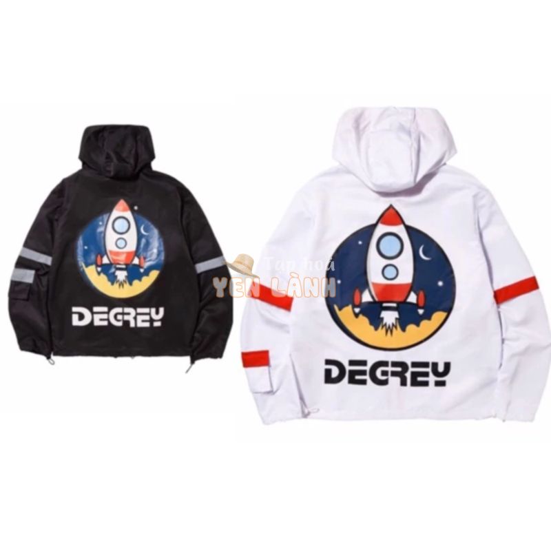 [ROCKET JACKET DEGREY] ÁO KHOÁC DÙ CAO CẤP UNISEX DEGREY BLACK AND WHITE