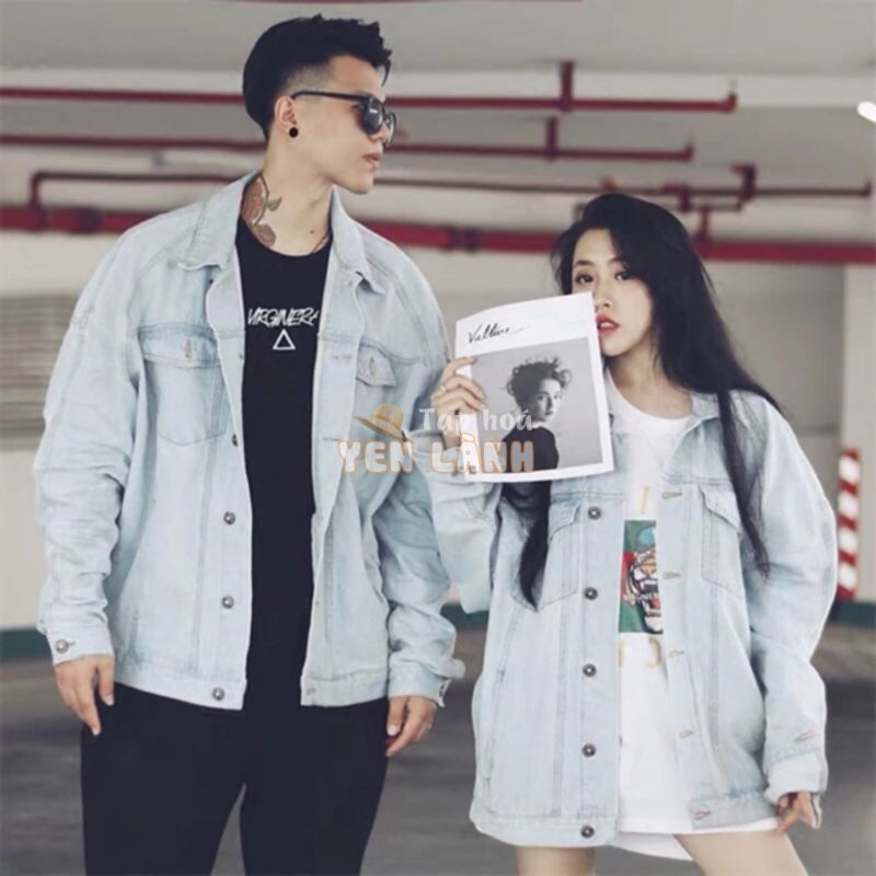 ÁO KHOÁC JEAN UNISEX NAM NỮ CÁ TÍNH COUPLE TINA  ÁO KHOÁC JEAN PHOM RỘNG ĐỦ SIZE PHONG CÁCH ULZZANG SIÊU HOT