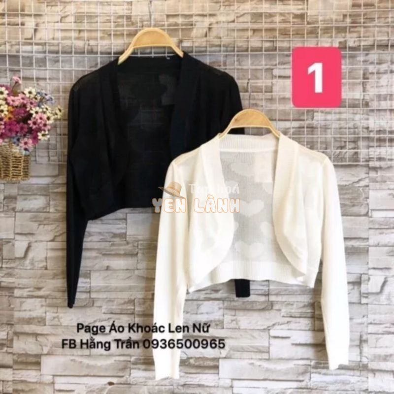 Áo khoác len mịn tay dài khoác ngoài, áo cardigan mỏng phối với đầm, váy, áo khoác nữ dáng croptop