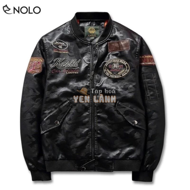 Áo Khoác Nam Bomber Kasild Limited Chất Liệu Da PU Cao Cấp -Re111