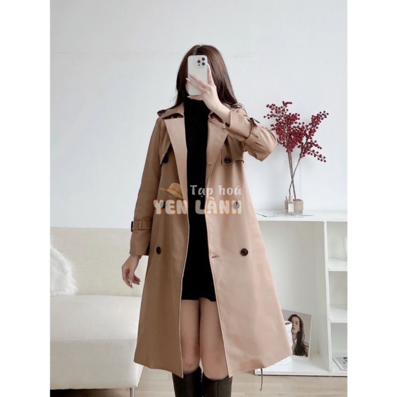 Áo măng tô nữ dáng dài chất kaki – áo trench coat dáng dài nữ thắt đai 115