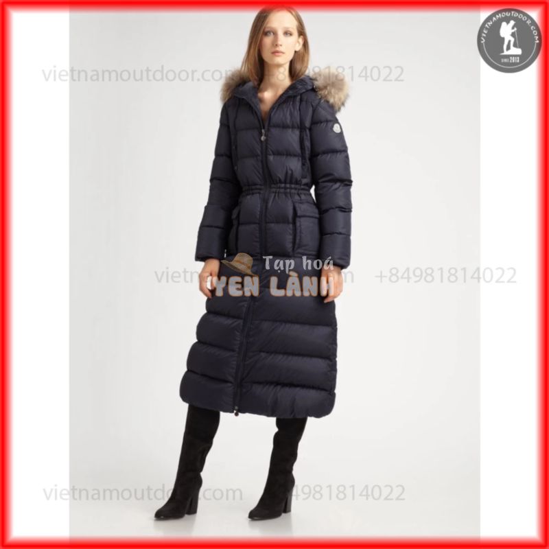 Áo khoác nữ Moncler  – Áo khoác lông vũ mangto cổ lông dáng dài nữ [ hàng chính h.ãng] – cho mùa đông ấm áp