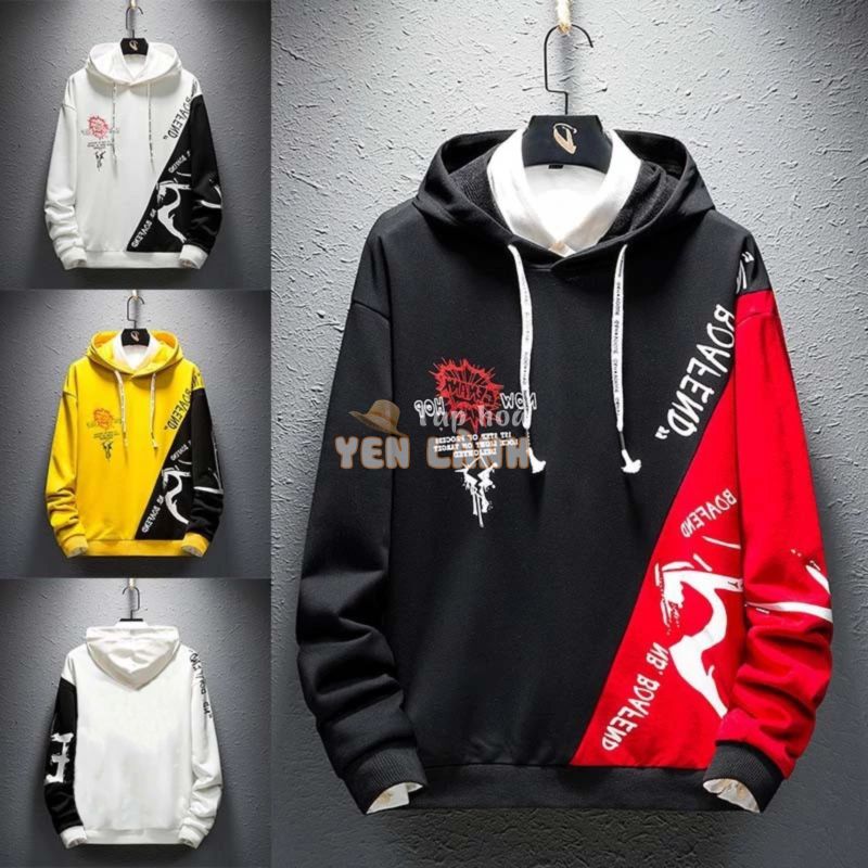 Áo Khoác Hoodies Nỉ Nam ROAFEND Mũ Trùm Đầu Phối Hai Màu Cá Tính Thời Trang Đường Phố Phong Cách AO TOP NAM 90000129