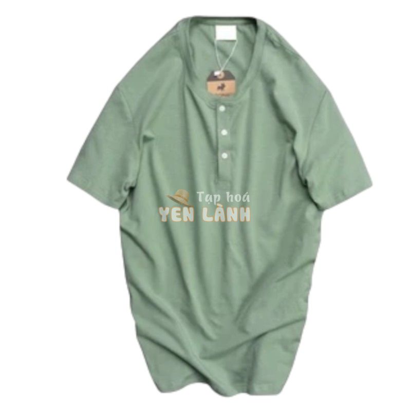 Áo Thun Cotton Ngắn Tay Có Cúc Cổ Tàu Mềm Mịn Co Giãn Thấm Hút Mồ Hôi – Henley