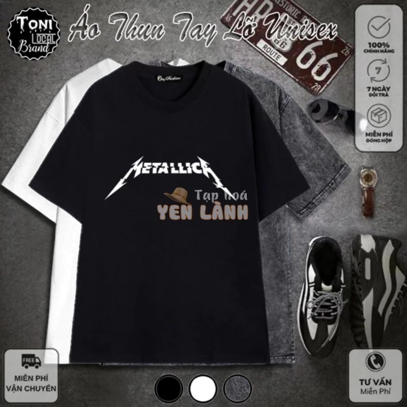 Áo Thun Tay Lỡ Local Brand METALLICK Cotton 100 form rộng nam nữ Unisex (AT2500L – Full Box – Kèm Video Ảnh Thật)