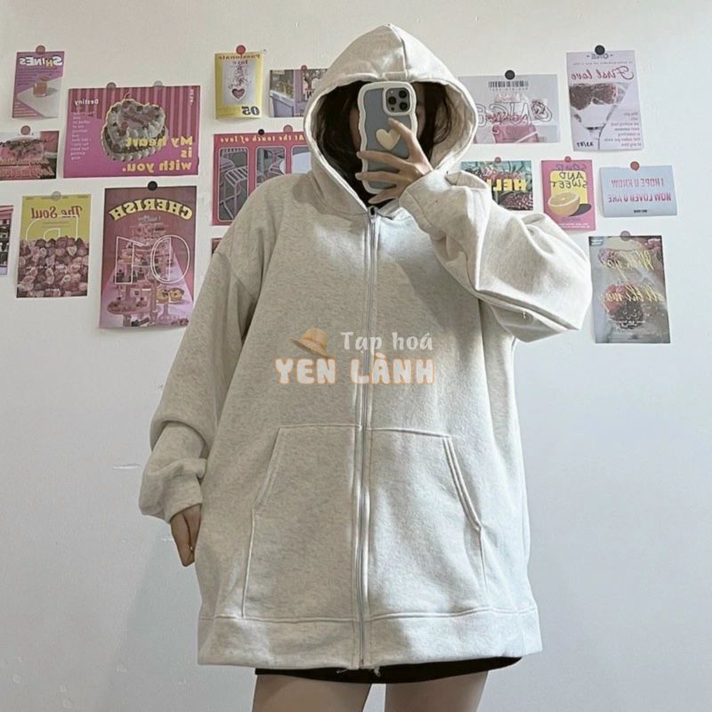 Áo Khoác Nỉ Trơn Dây Kéo Unisex – Áo Hoodie Khóa Zip Ullzang Form Rộng