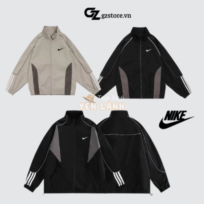 Áo khoác dù Nike cao cấp đôi nam nữ phong cách unisex chất dù 2 lớp dày dặn form rộng hàng chính hãng GZ288