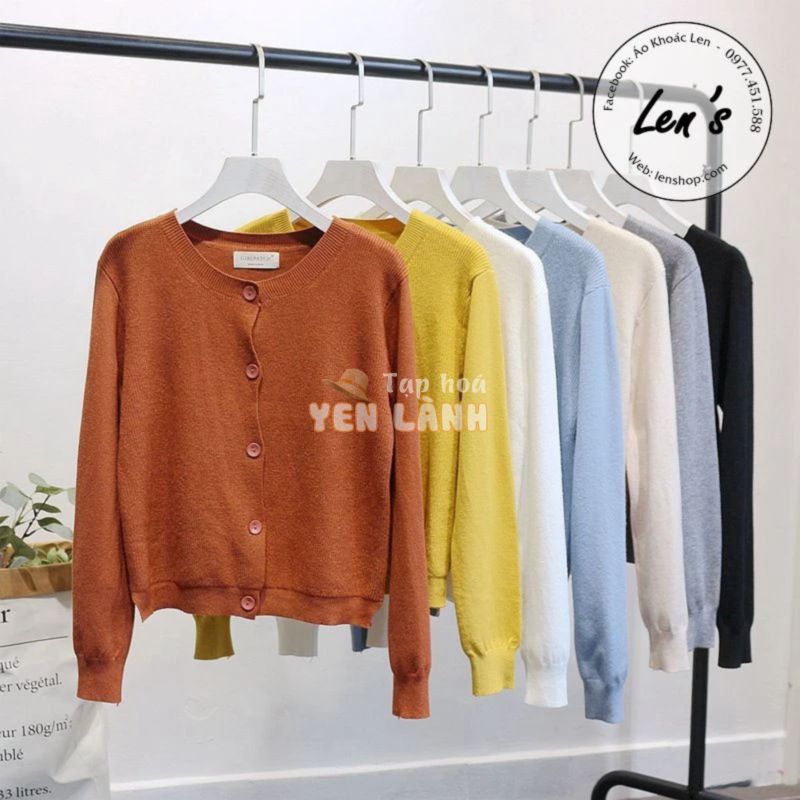 Áo Khoác Len Nữ Cardigan Cổ Tròn Len Mịn Cao Cấp