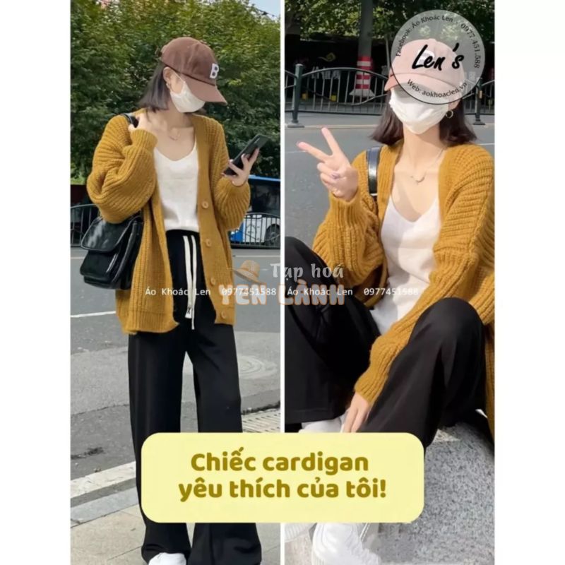 Áo Khoác Len Cardigan Nữ Len Thừng Form Rộng Mẫu Mới Len Đẹp