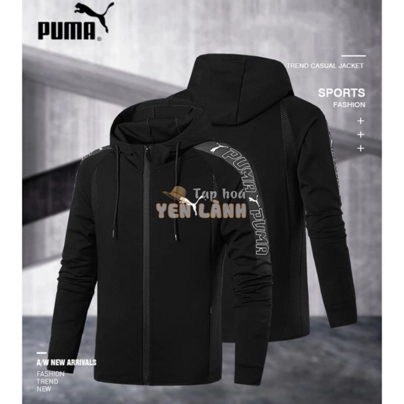 Áo Khoác Thể Thao Puma 100% Chính Hãng Có Mũ Trùm In Logo Cá Tính Dành Cho Nam Nữ