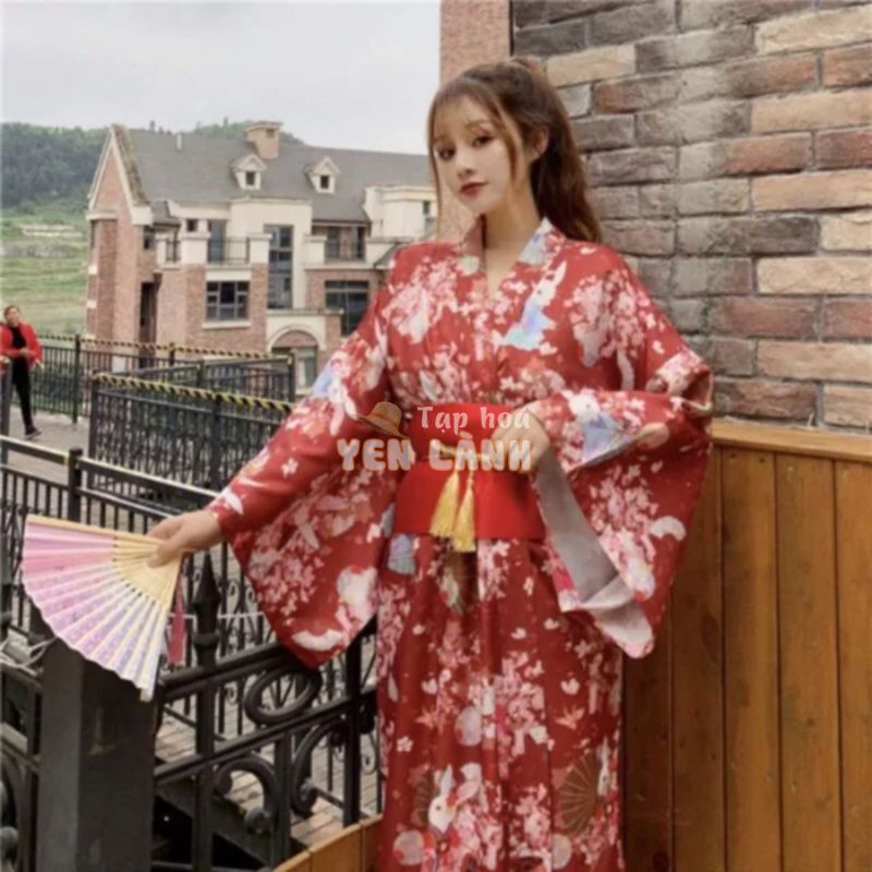 (CÓ SẴN) Bộ Trang Phục Kimono Truyền Thống Nhật Bản Yukata Nữ Nhật Bản