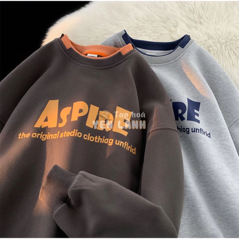 Áo sweater dài tay Aspire, Áo nỉ nam nữ unisex form rộng Layer phong cách ulzzang- REWshop