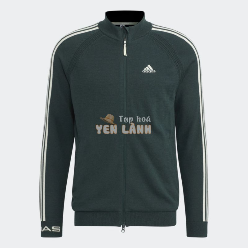 adidas Đánh gôn Áo Len Dài Tay 3 Sọc Nam màu xanh lá HP1995