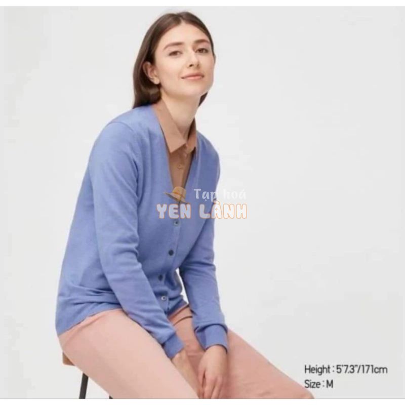 (UNIQLO Nhật chính hãng) Nữ – Áo cardigan len lông cừu Merino siêu mịn (Extra Fine Merino Wool) cổ chữ V dài tay