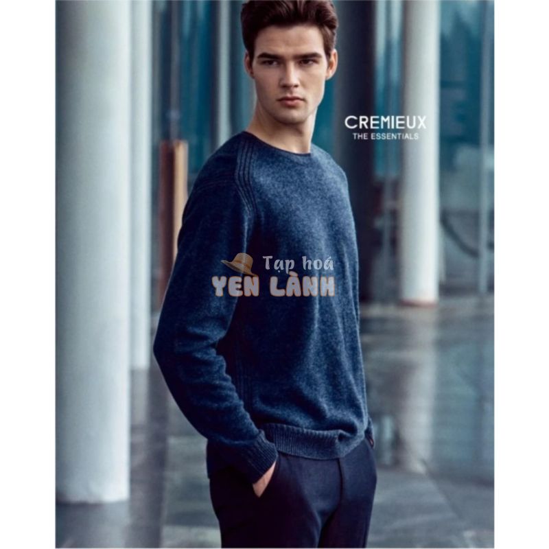 Áo len nam Cremieux cổ tròn len cashmere hàng xuất Hàn