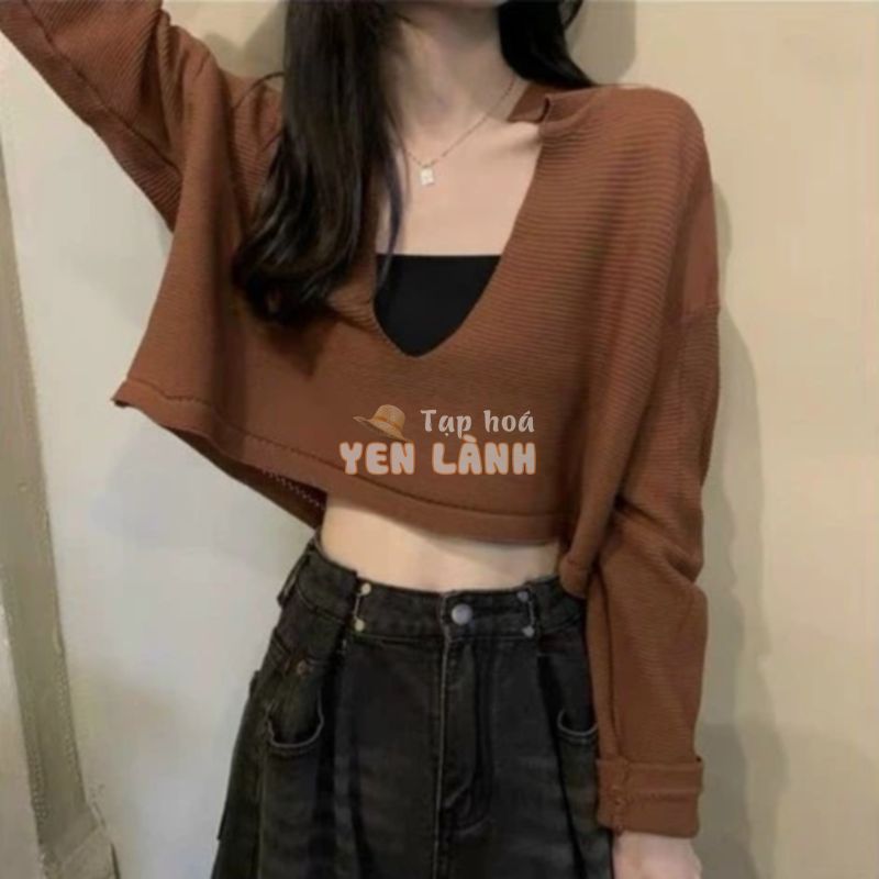 Áo Len Croptop Cổ Đức_Xưởng May Quang Anh