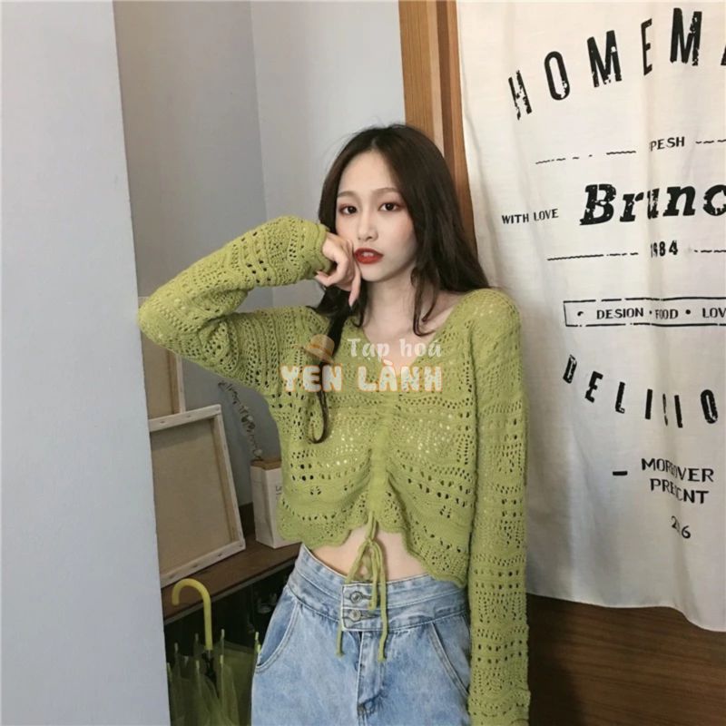 áo kiểu croptop   len lớn dài tay   quảng châu