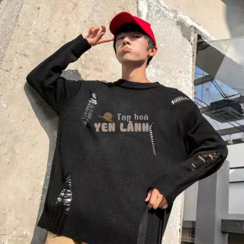 (SALE GIỚI HẠN) Áo len nam style rách dáng rộng Ulzzang phong cách Hàn Quốc  size M đến 2XL