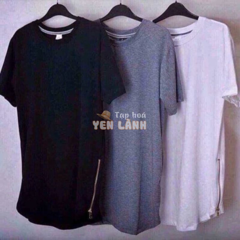 Áo thun nam nữ long tee zipper