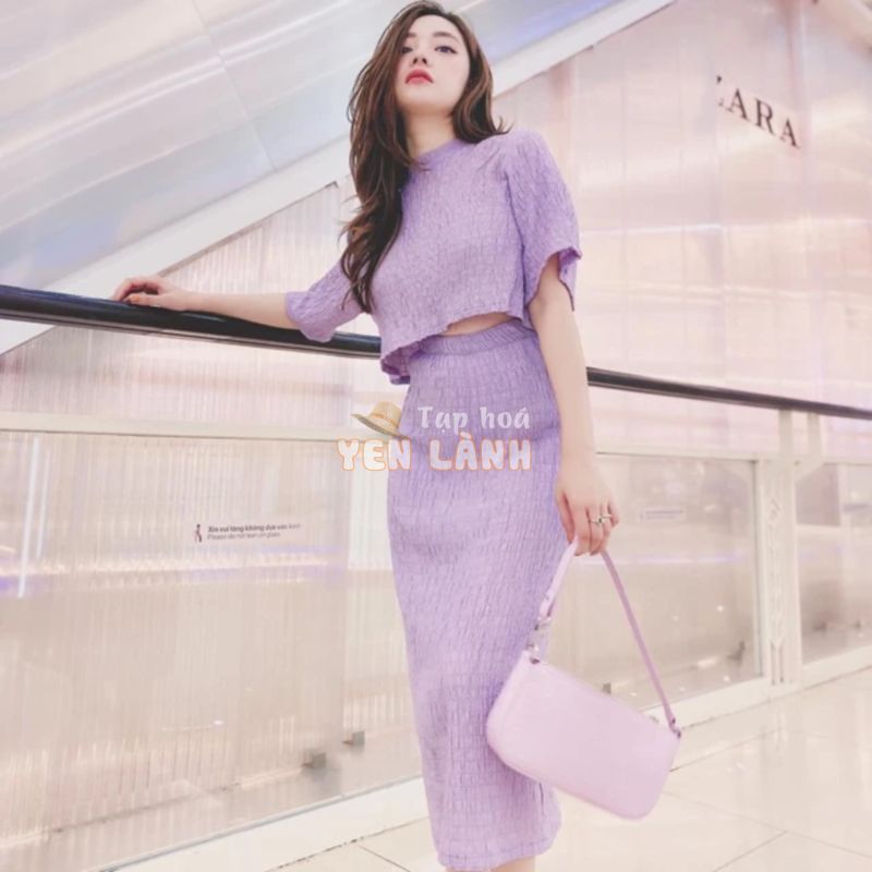 Váy màu tím pastel chuẩn trend mặc cực đẹp .