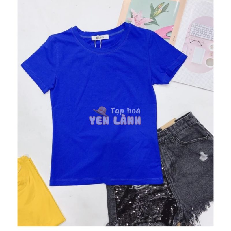 ÁO THUN TRƠN CỔ TRÒN MÀU XANH DƯƠNG ( ĐẬM ) TAY NGẮN NAM NỮ ( CÓ CẢ SIZE EM BÉ ) SHOP1L2