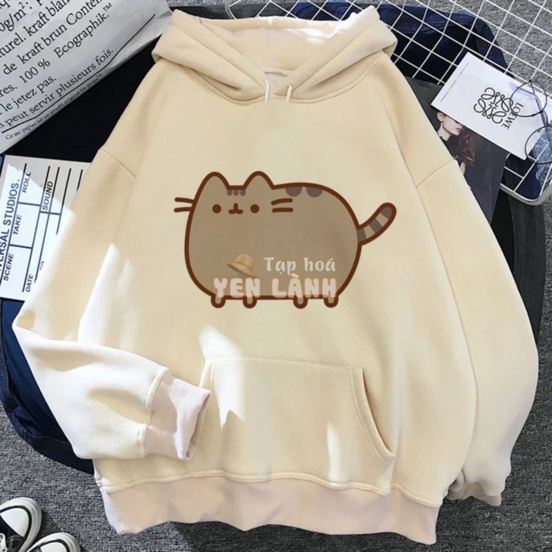 Áo Hoodie In Hình Mèo pusheen Phong Cách Hàn Quốc Dành Cho Nữ