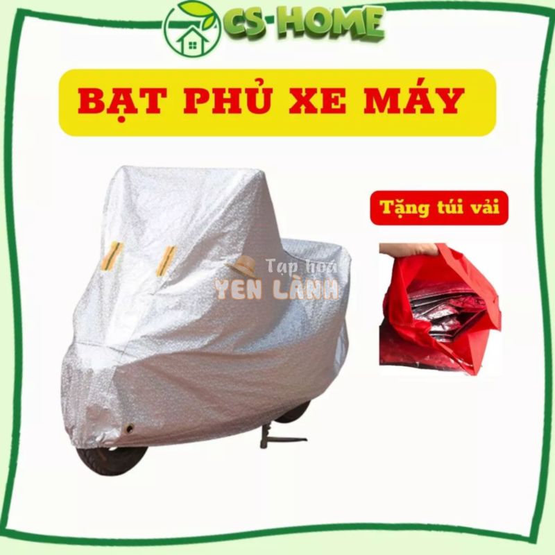 Bạt phủ xe máy loại dày áo trùm phủ bọc che nắng mưa xe máy các dòng phân khúc từ nhỏ tới lớn vải tráng nhôm cao cấp