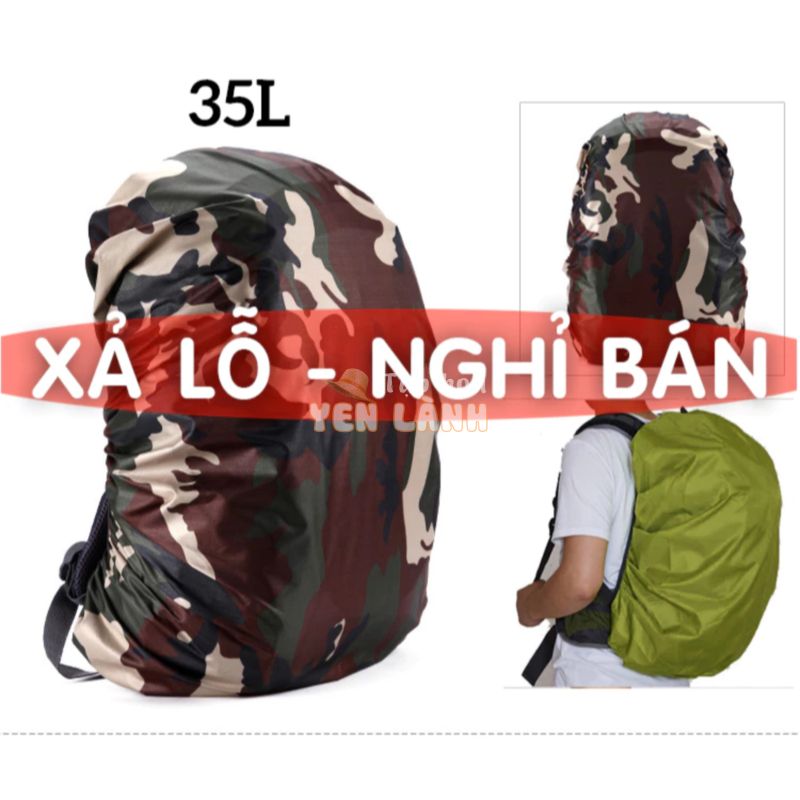 Túi trùm ba lô đi mưa – Áo mưa balo 35L-45L-70L