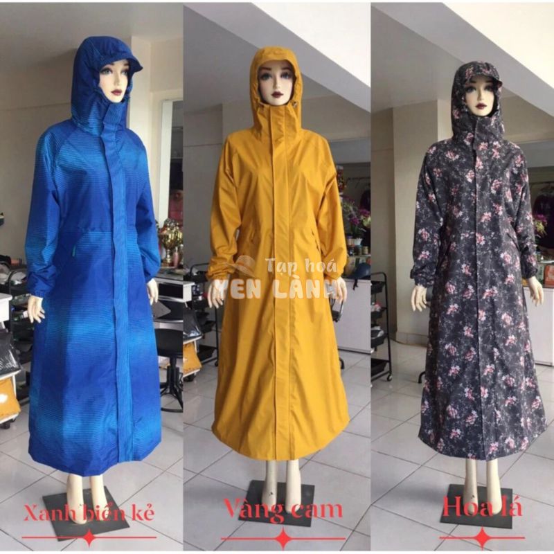 [SIÊU SALE]Áo mưa măng tô nữ chống nước giữ ấm khi mưa to kéo dài nhiều mẫu đẹp size L XL tiện lợi đi xe máy